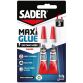 Colle liquide Maxi Glue instantanée tous matériaux Sader - Lot de 2 tubes de 3 g