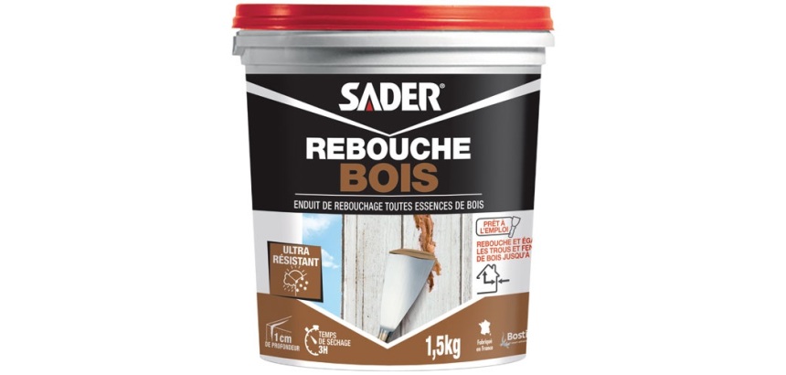Enduit de rebouchage Rebouche bois Sader - Seau de 1,5 kg