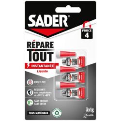 Colle Fix glue liquide - répare tout - 1 g - Lot de 3
