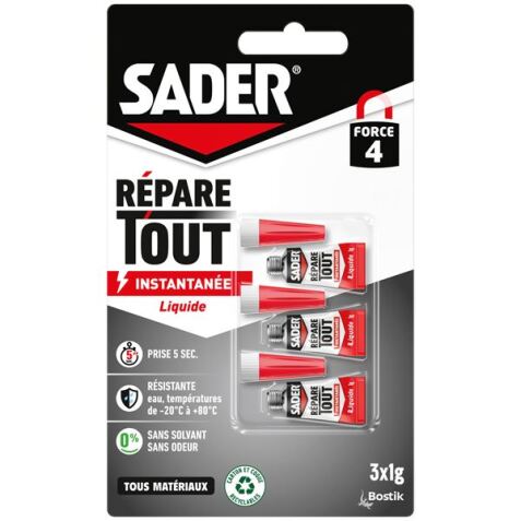 Colle Fix glue liquide - répare tout - 1 g - Lot de 3