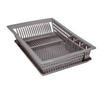 Egouttoir à vaisselle + plateau - 48x35,5 cm - gris