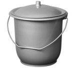 Seau hygiénique - petit modèle - avec couvercle - 5 L - silver