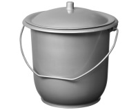 Seau hygiénique - petit modèle - avec couvercle - 5 L - silver