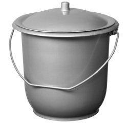 Seau hygiénique - petit modèle - avec couvercle - 5 L - silver