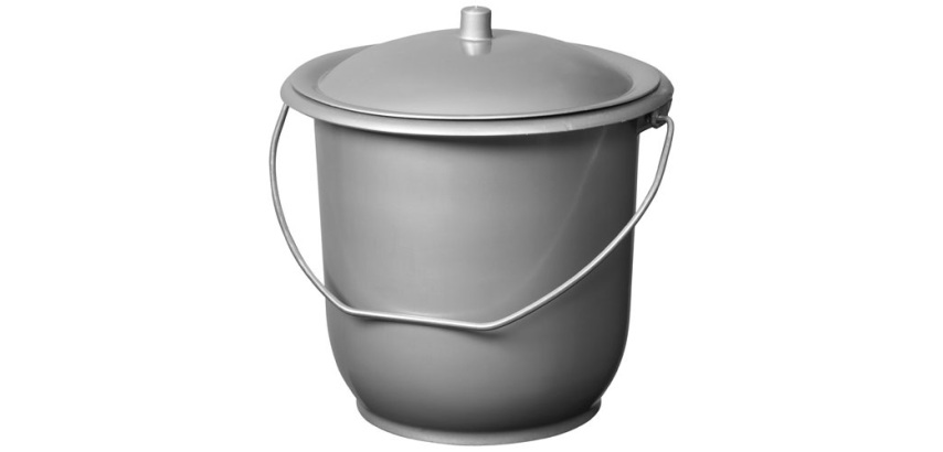 Seau hygiénique - petit modèle - avec couvercle - 5 L - silver