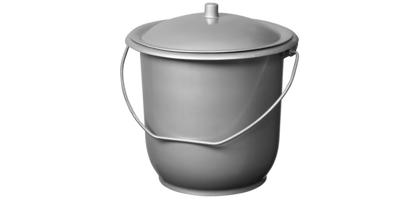 Seau hygiénique - petit modèle - avec couvercle - 5 L - silver