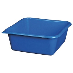 Cuvette - carrée - 3.5 L - L : 24 cm - H : 10 cm - avec préhension - bleu