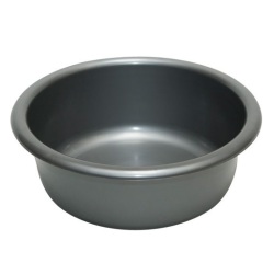 Cuvette - ronde - 4 L - D : 28 cm - H : 10 cm - avec préhension - silver