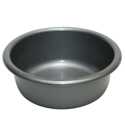 Cuvette - ronde - 4 L - D : 28 cm - H : 10 cm - avec préhension - silver