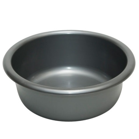 Cuvette - ronde - 4 L - D : 28 cm - H : 10 cm - avec préhension - silver