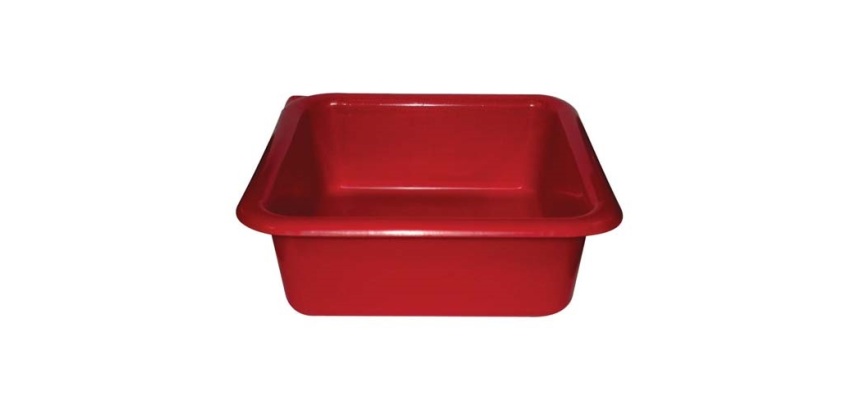 Cuvette carrée graduée 29 cm / 6,5 L Rouge