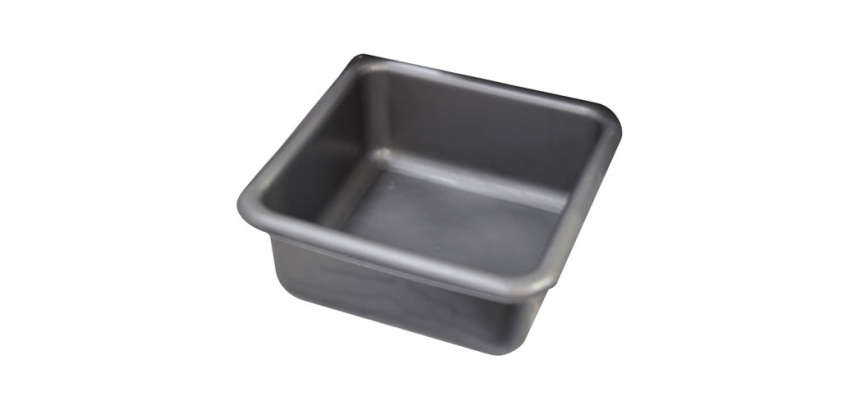 Cuvette carrée graduée 29 cm / 6,5 L Gris Silver