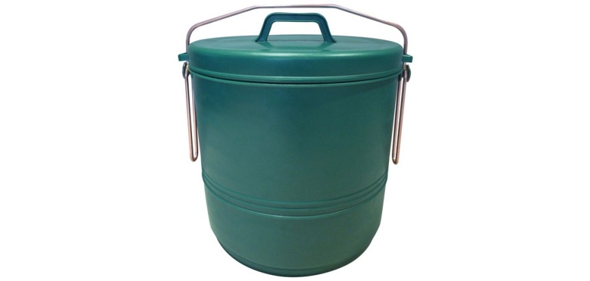 Poubelle composte - 16 L - avec couvercle basculant - vert