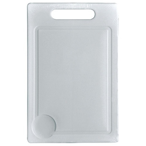Planche à découper 29 x 19 cm - plastique - blanc