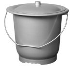 Seau hygiénique - grand modèle - avec couvercle - 10 L - silver