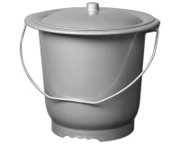 Seau hygiénique - grand modèle - avec couvercle - 10 L - silver