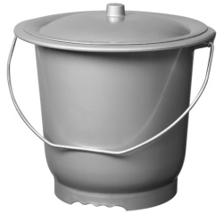 Seau hygiénique - grand modèle - avec couvercle - 10 L - silver