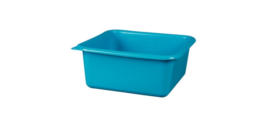 Cuvette carrée graduée 32 cm / 9.5 L Bleu Antique - Green Line