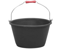 Seau à vendange / veau - 16 L - D : 38 cm - H : 22 cm - poignée bois - grad