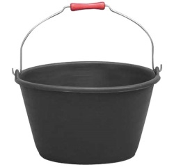 Seau à vendange / veau - 16 L - D : 38 cm - H : 22 cm - poignée bois - grad