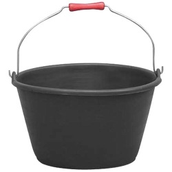 Seau à vendange / veau - 16 L - D : 38 cm - H : 22 cm - poignée bois - grad