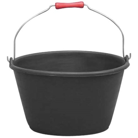 Seau à vendange / veau - 16 L - D : 38 cm - H : 22 cm - poignée bois - grad