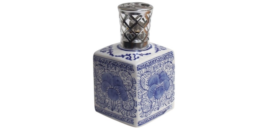 Lampe à parfum - vide - Encrier carré bleu