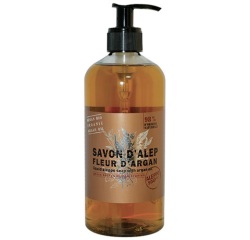 Savon d'Alep - liquide - senteur fleur d'Argan - flacon pompe - 500 mL