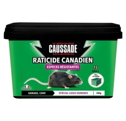 Appât blocs - raticide canadien - espèces résistantes -  300 g - seau de 1