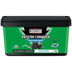Appât pâte - raticide canadien - forte infestation - 720 g -seau de 72 pâte