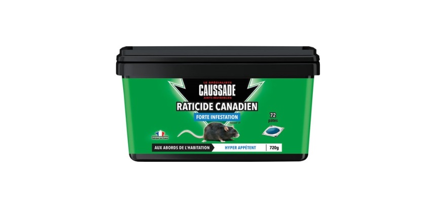 Appât pâte - raticide canadien - forte infestation - 720 g