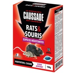 Appât pâte - Pat-appât - rats et souris - espèces résistantes - 150 g - 15
