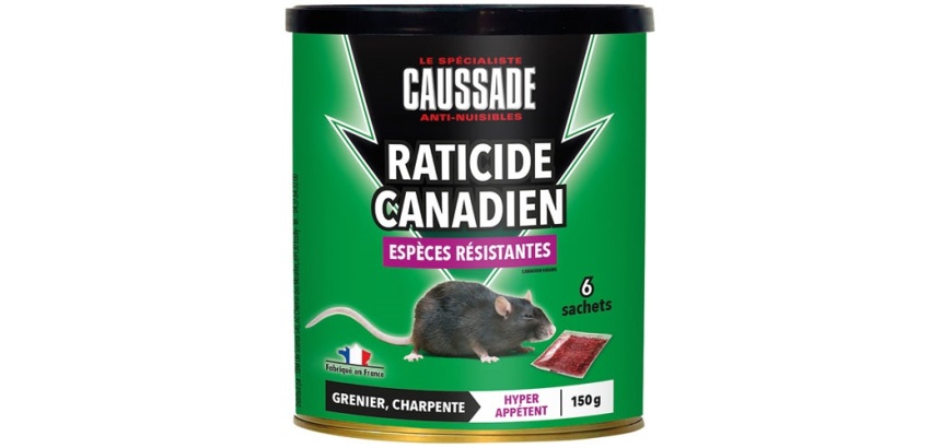 Appât céréales - raticide canadien - espèces résistantes - 150 g - boite m