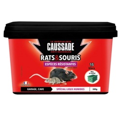 Appât bloc - rats et souris - espèces résistantes - 300 g - seau de 15 bloc