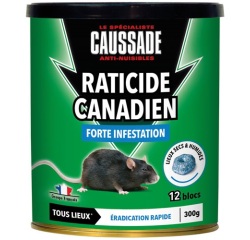 Appât bloc - flocoumafène - rats et souris - 300 g - boite métal de 12 bloc