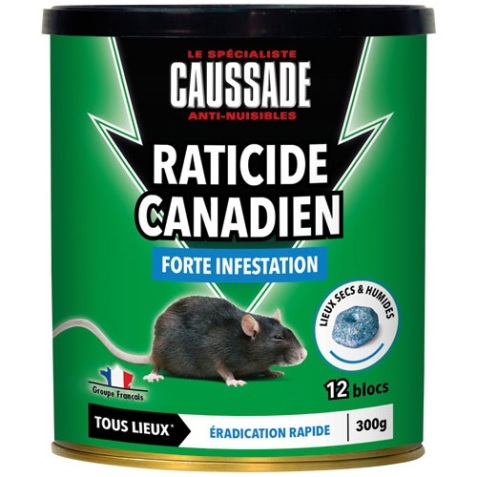 Appât bloc - flocoumafène - rats et souris - 300 g - boite métal de 12 bloc