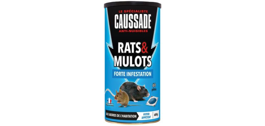 Appât pâte - rats et mulots - forte infestation - 600 g - boite métal de 60