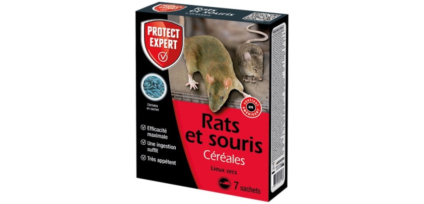 Appâts céréales - rats et souris - 140 g - 7 sachets de 20 g