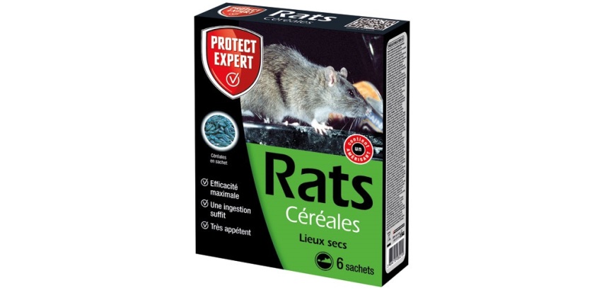 Appât céréales - rats - 150 g - 6 sachets de 25 g
