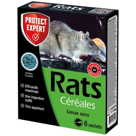 Appât céréales - rats - 150 g - 6 sachets de 25 g