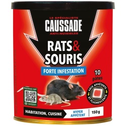 Appât pâte - fluorescentes - rats et souris - forte infestation - 150 g - b