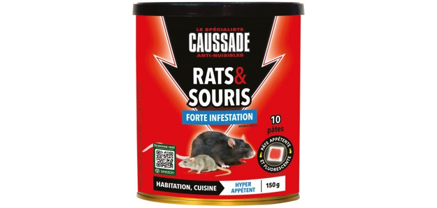 Appât pâte - fluorescentes - rats et souris - forte infestation - 150 g