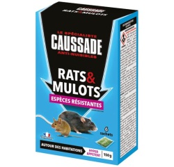 Appât céréales - rats et mulots - espèces résistantes - 150 g - 6 sachets d