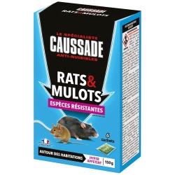 Appât céréales - rats et mulots - espèces résistantes - 150 g - 6 sachets d