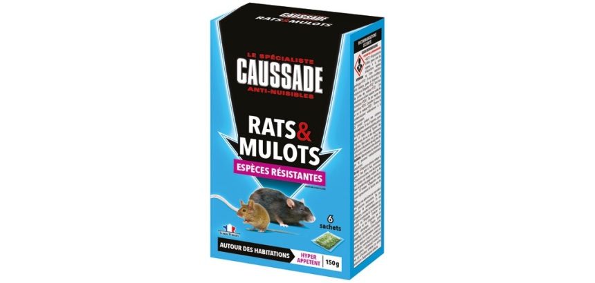 Appât céréales - rats et mulots - espèces résistantes - 150 g - 6 sachets d