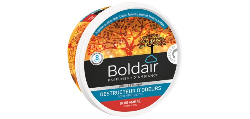 Boldair gel destructeur d'odeurs ambre - Boîte de 300 g