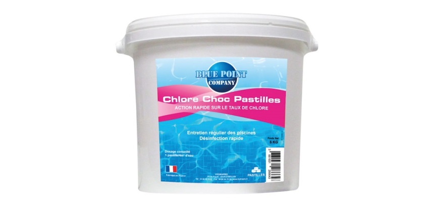 Chlore Choc pastilles 20 g seau de 5 Kg