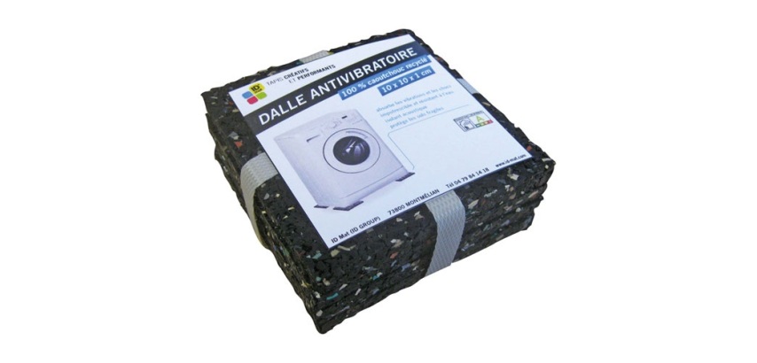 Dalle antivibratoire - 10 x 10 x 1 cm - lot de 4
