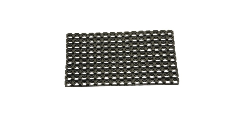 Tapis grattant - caoutchouc - Caillebotis - 40 X 60 cm - bord droit