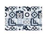Tapis absorbant - Boston - 50 x 80 x 0.5 cm - motif carreaux de ciment noir